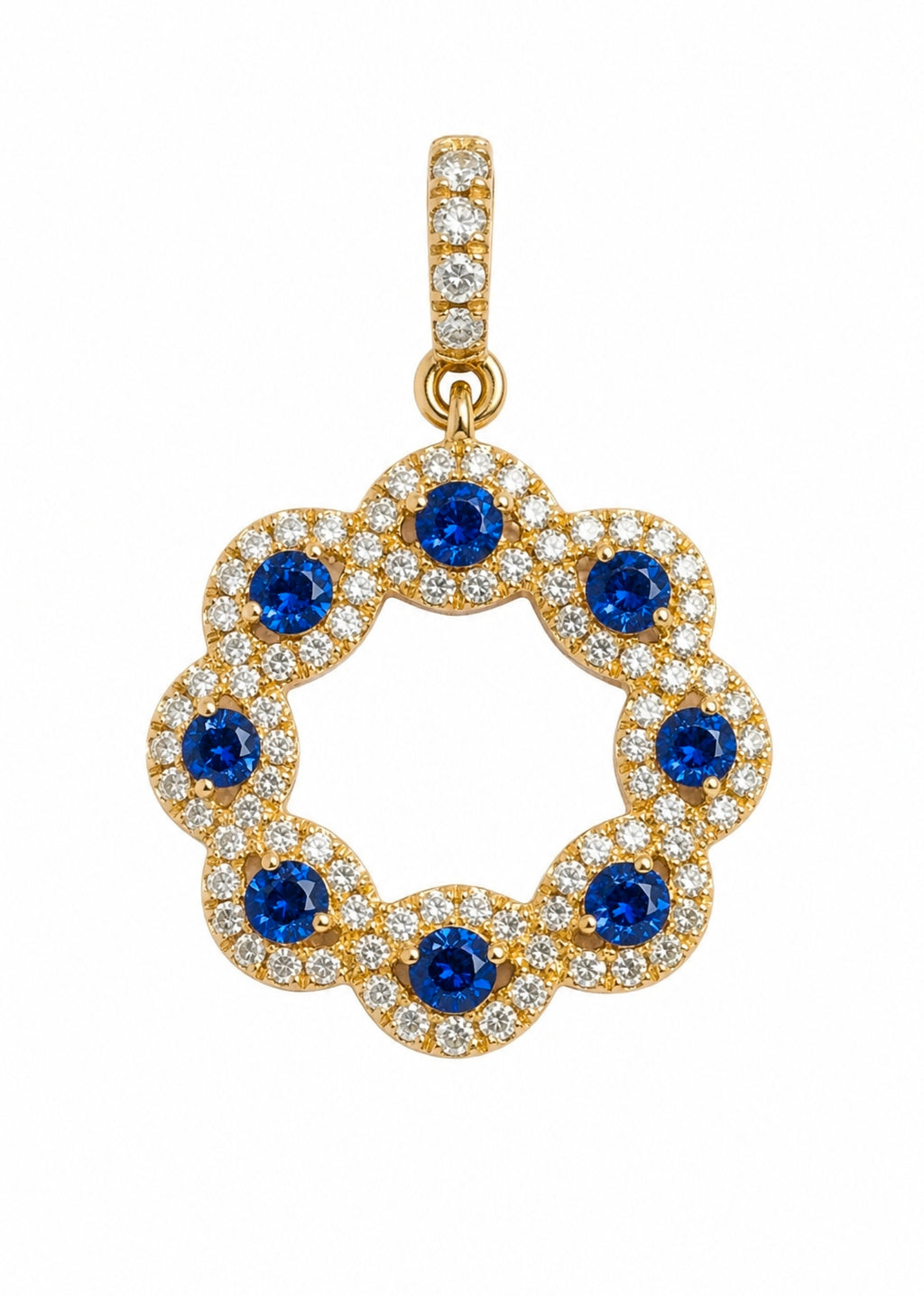 Sapphire Allure — Sapphire & Diamond Wreath Pendant — Ministry of Gems