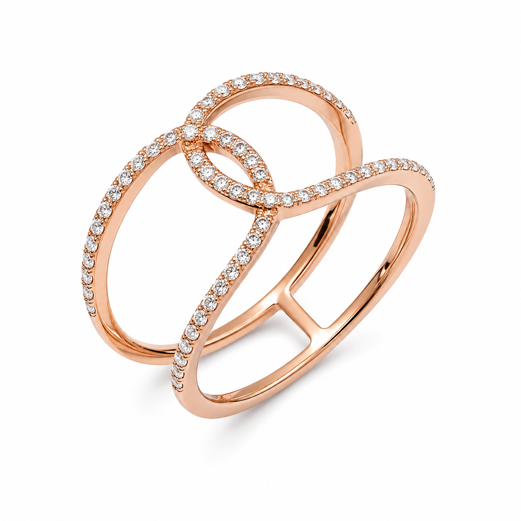 August — Interlocked Pavé Ring — Ministry of Gems