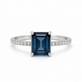 Ozero — Teal Emerald-Cut Ring — Ministry of Gems