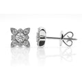 Diamond Four-Petal Flower Studs