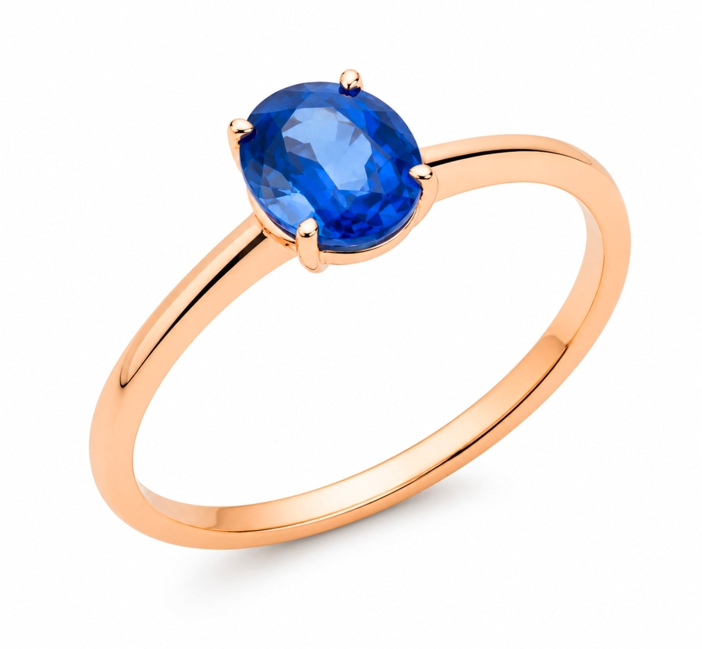 Blue Sapphire Rose Solitaire Ring — Ministry of Gems