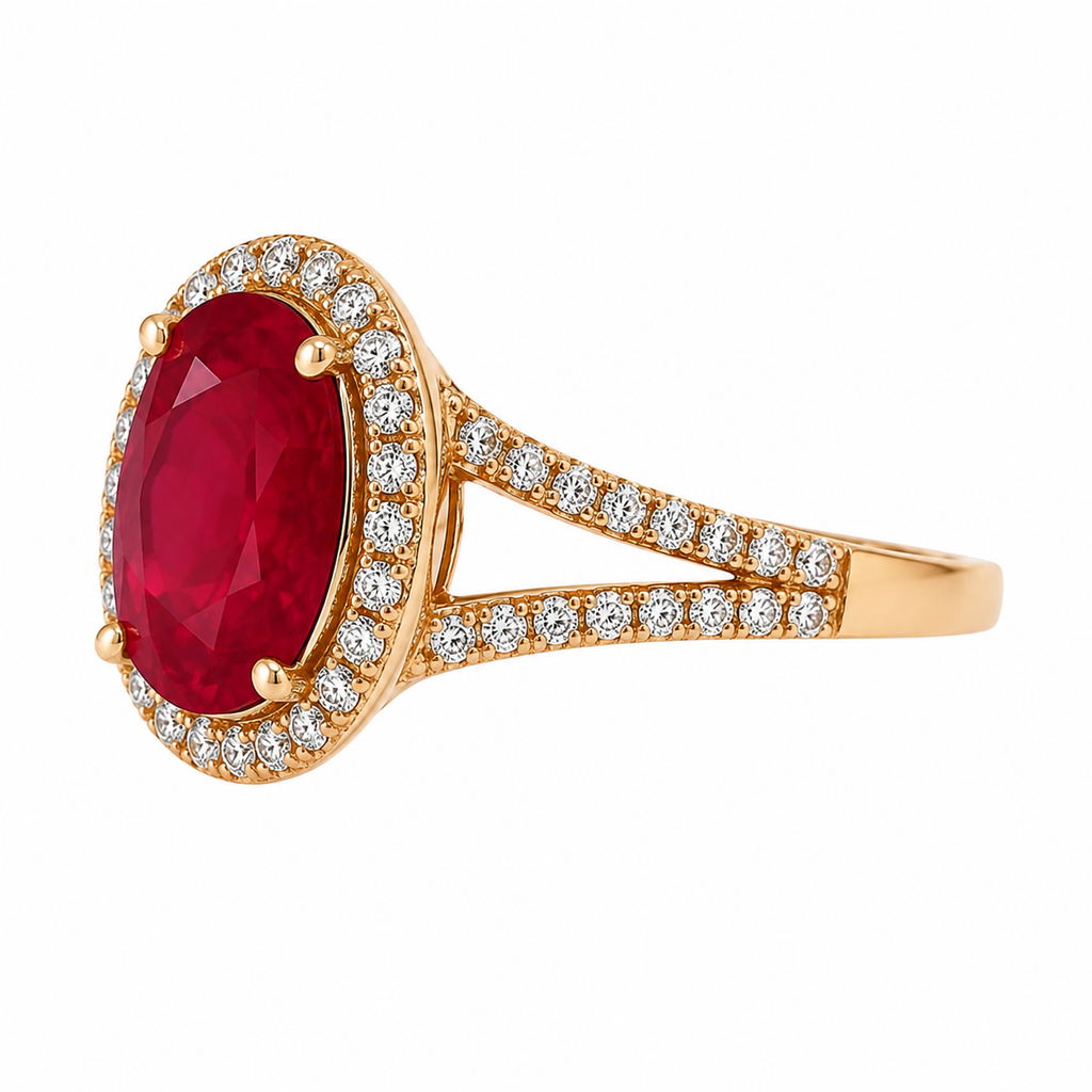 Ruby Queen Diamond Gold Ring — Ministry of Gems