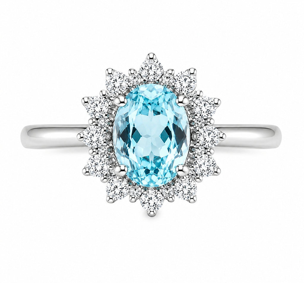 Aquamarine Snowflake Ring — Ministry of Gems