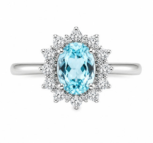 Aquamarine Snowflake Ring — Ministry of Gems