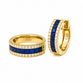 Majesta — Sapphire & Diamond Huggie Hoops — Ministry of Gems