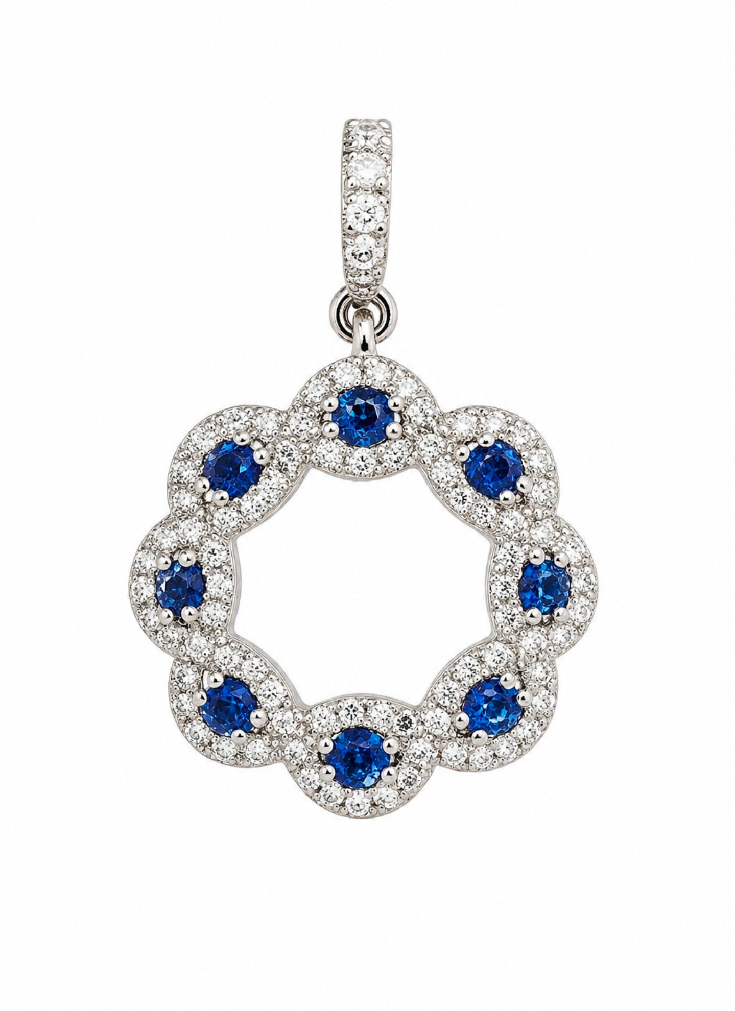 Sapphire Allure — Sapphire & Diamond Wreath Pendant — Ministry of Gems