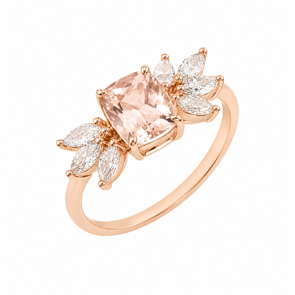 Rosie_Morganite Diamond Ring — Ministry of Gems