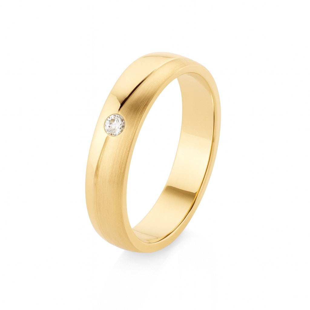 Solitaire Gold Comfort Band — Ministry of Gems