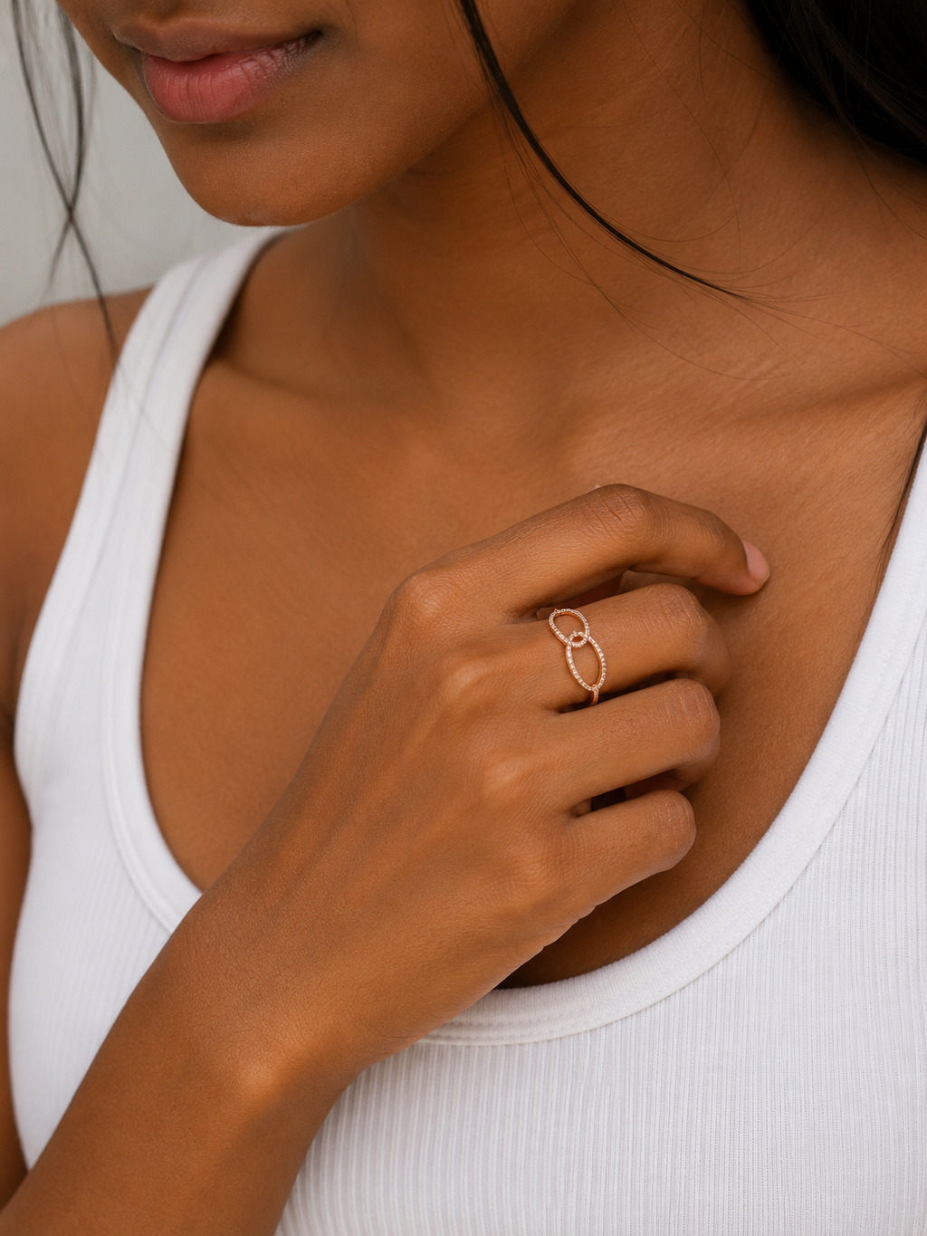 August — Interlocked Pavé Ring — Ministry of Gems