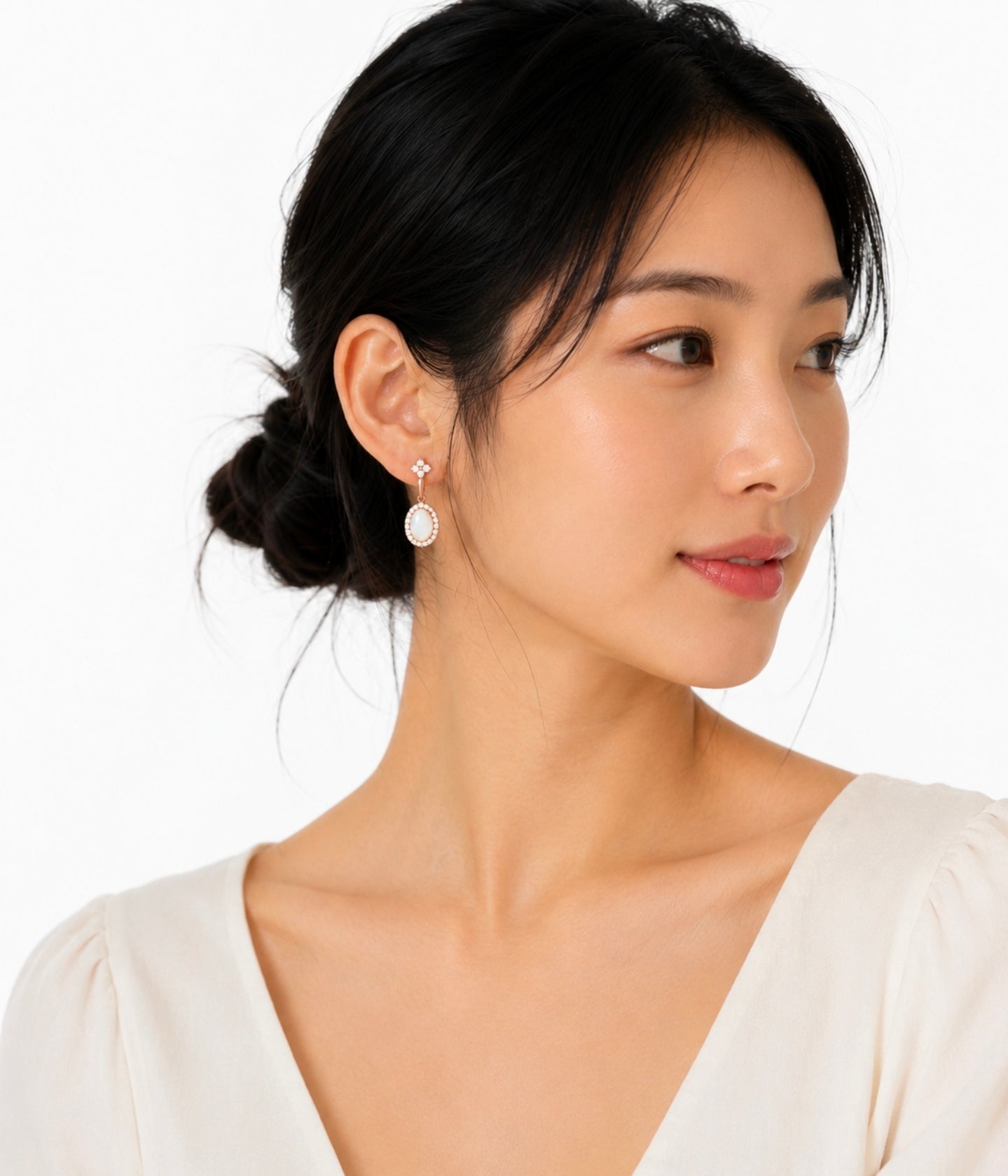 White Opal Earrings — Ministry of Gems exclusive design
