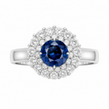 Blue Sapphire Cluster Halo Ring — Ministry of Gems