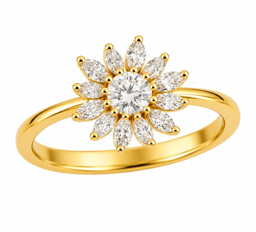 Marguerite — Diamond Flower Ring — Ministry of Gems