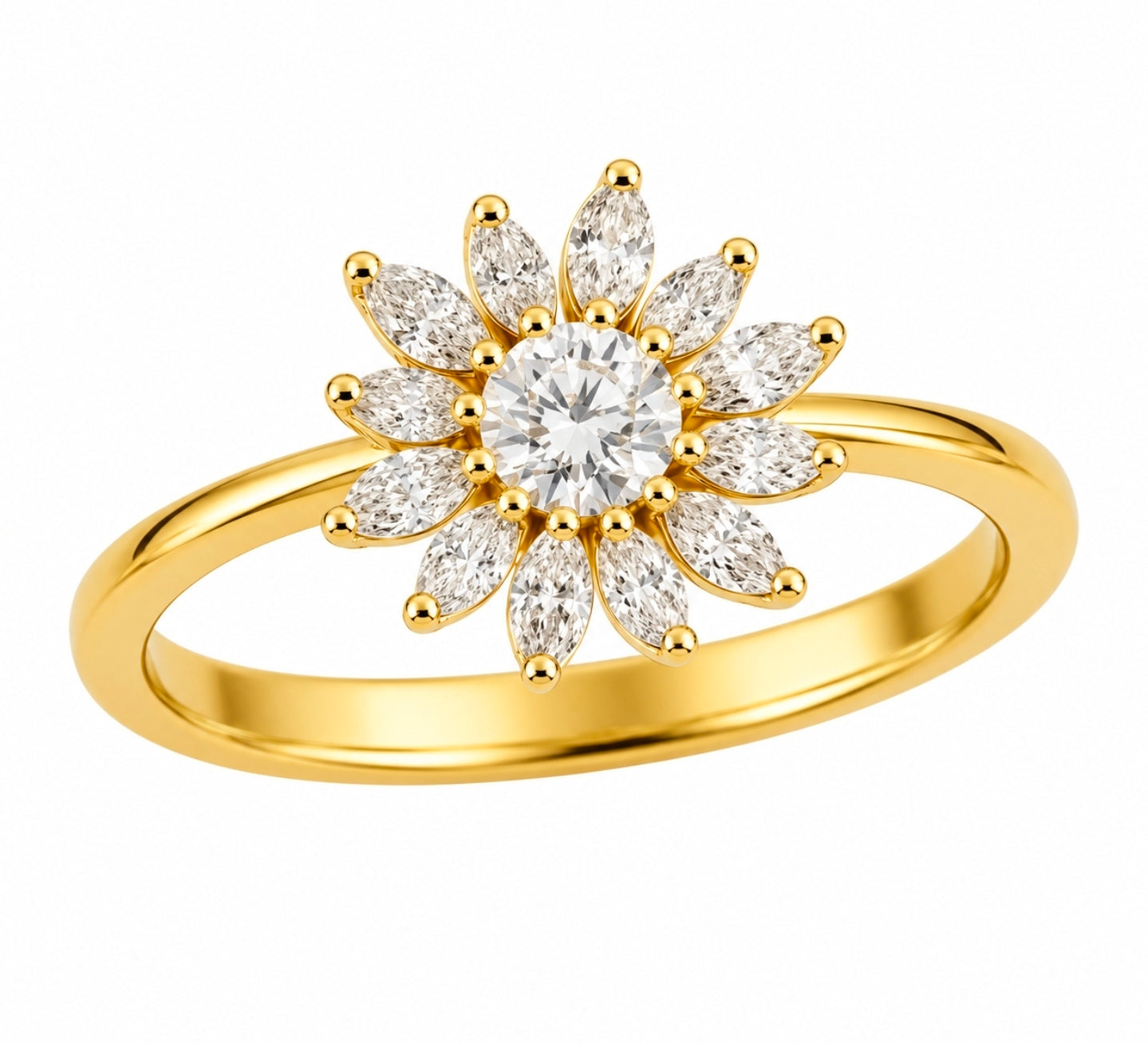 Marguerite — Diamond Flower Ring — Ministry of Gems