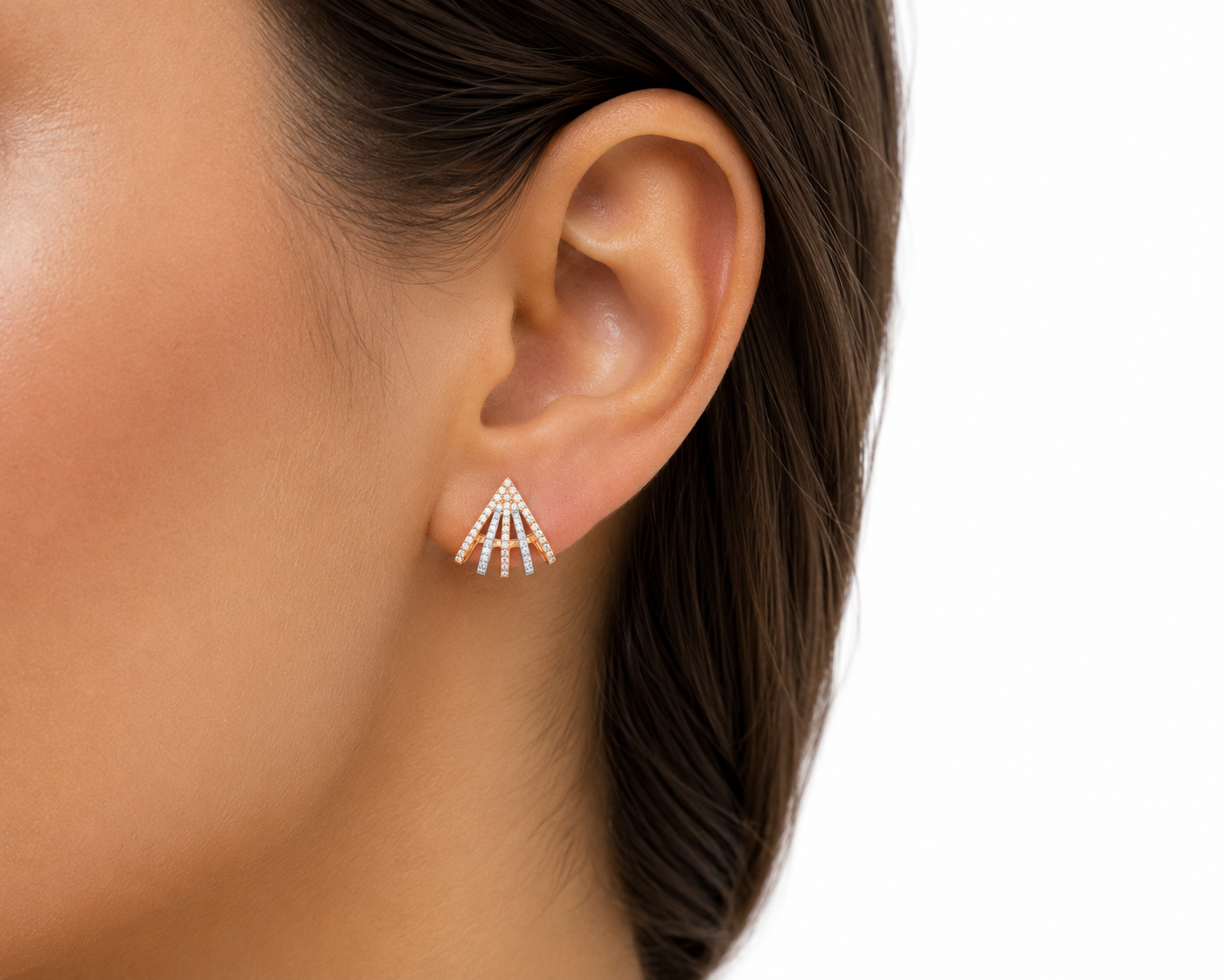 Rayonnée — Diamond Cage Climber Earrings — Ministry of Gems
