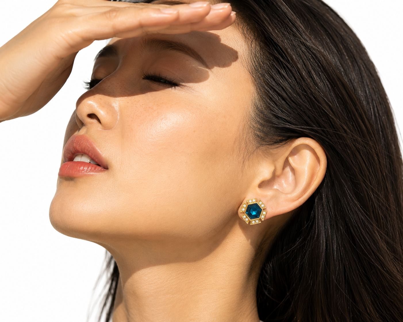Lagoon d'Or — London Blue Topaz Deco Drops, Yellow Gold — Ministry of Gems