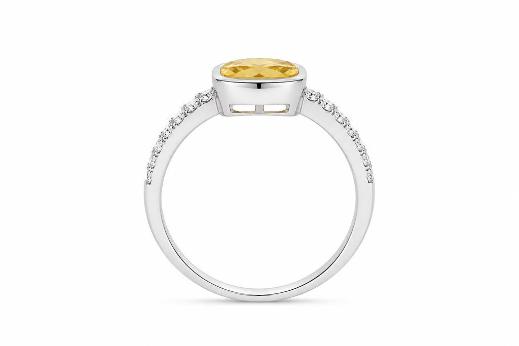 Lemon Quartz Bezel Ring — Ministry of Gems