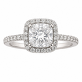 Cushion Diamond Halo Gold Ring
