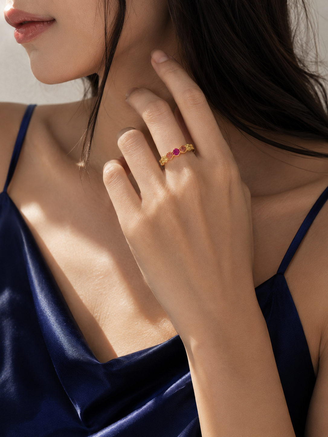 Colourful Sapphire Yellow Gold Ring — Ministry of Gems