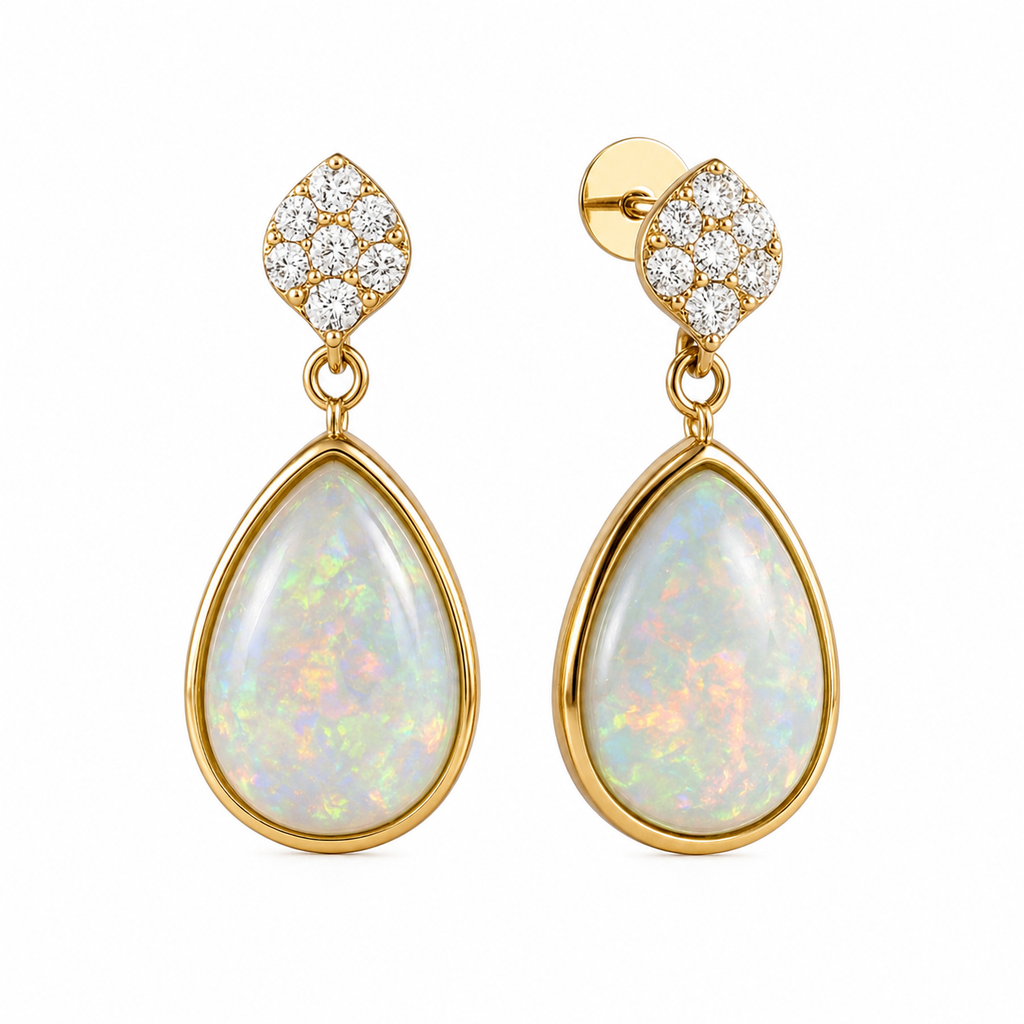 Black Opal Earrings — Ministry of Gems exclusive design
