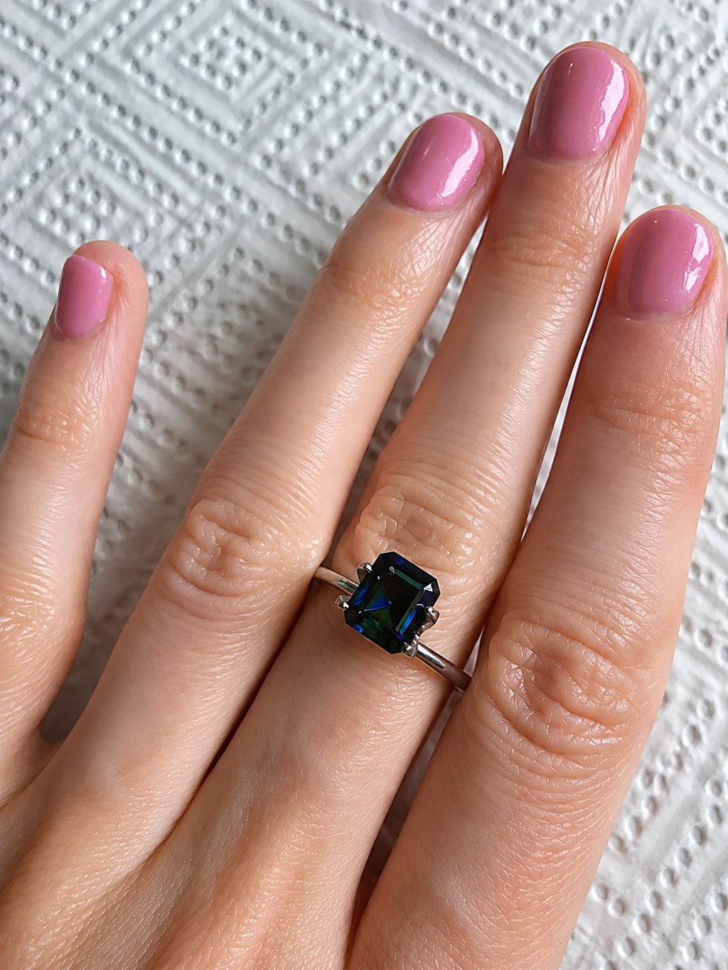 Deep Blue Australian Sapphire 1.90ct Emerald Cut
