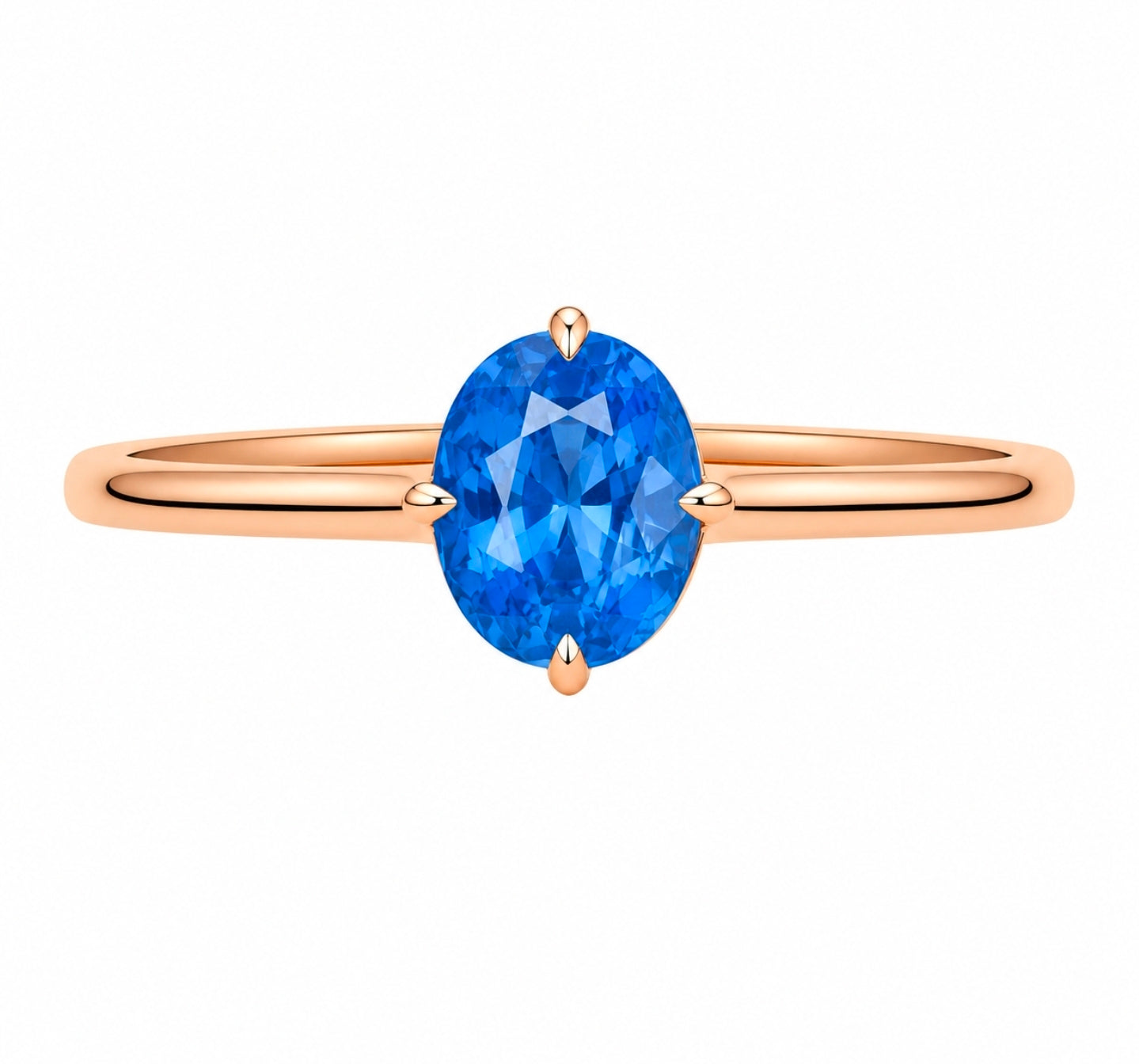Blue Sapphire Rose Solitaire Ring — Ministry of Gems