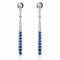 Blue Sapphire Diamond Linear Drops