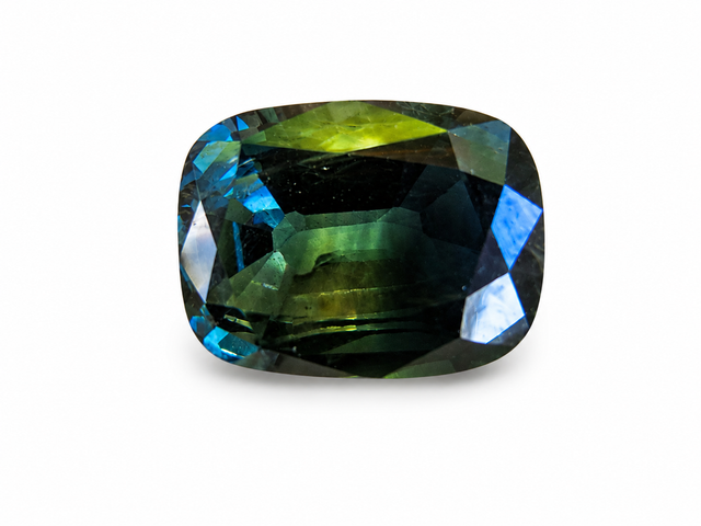 Identification photograph — Blue Australian Sapphire 2.00ct Cushion, Stone ID 12330