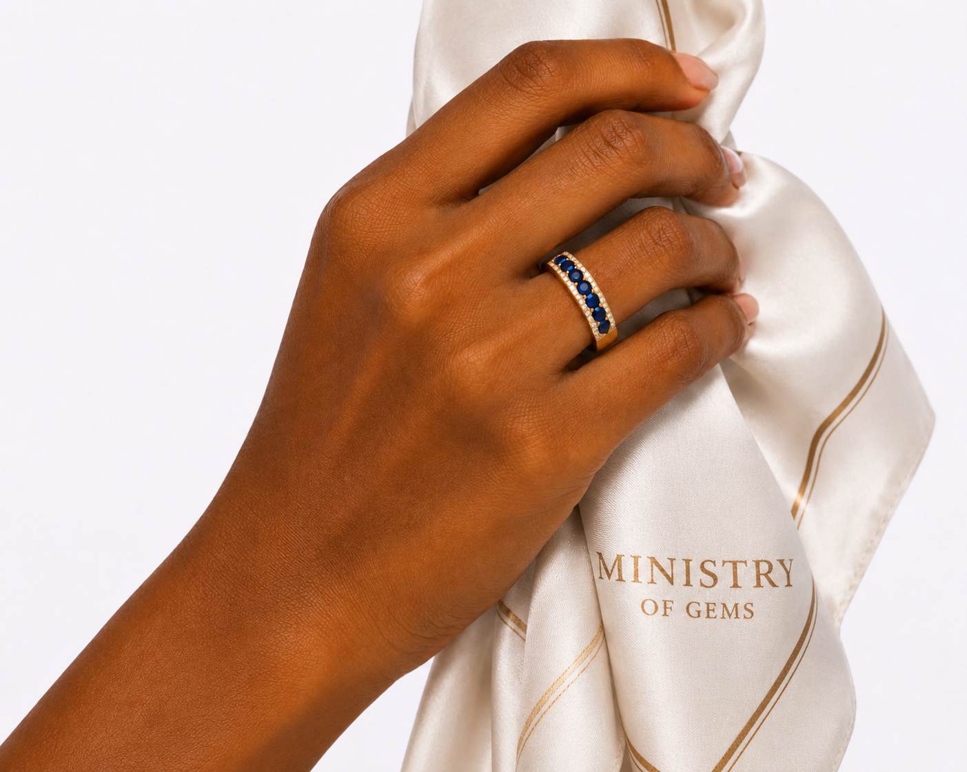 Capella Blue Sapphire Diamond Ring — Ministry of Gems