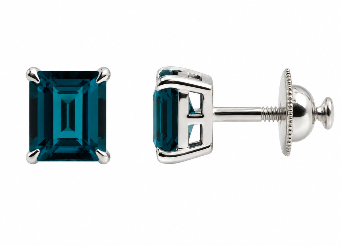 Monaco — London Blue Topaz Princess Studs — Ministry of Gems