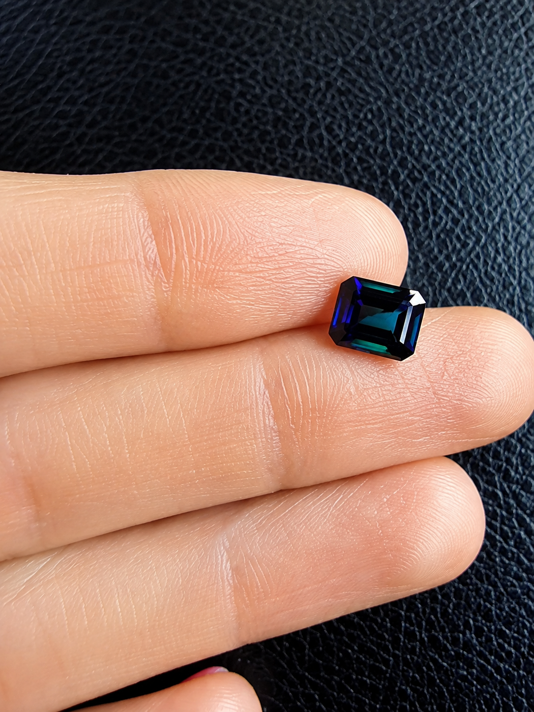 Deep Blue Australian Sapphire 1.90ct Emerald Cut