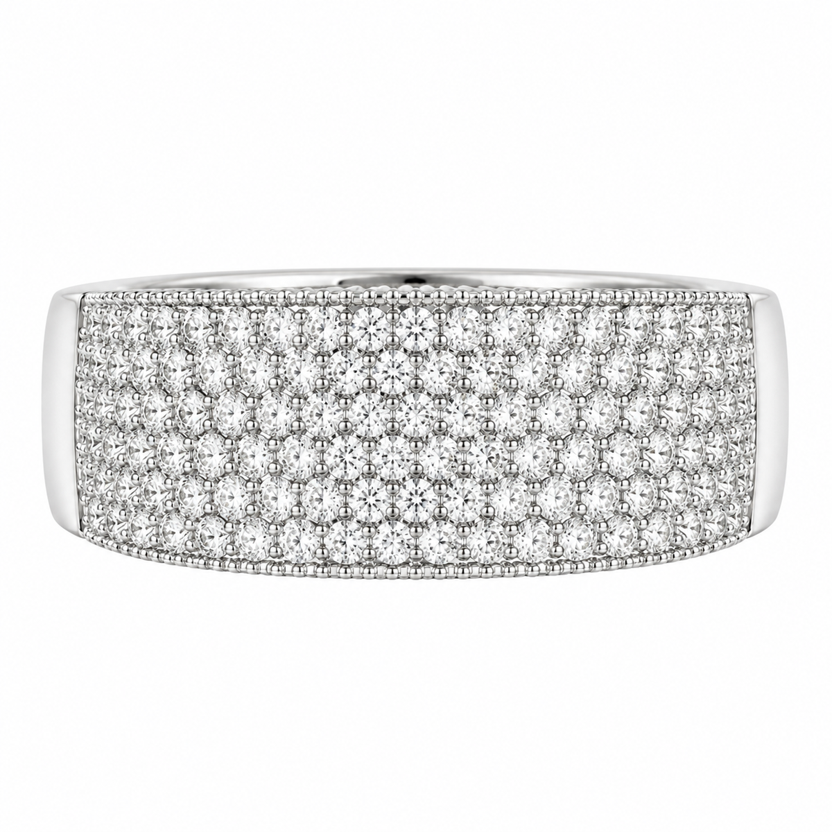 Wide Pavé Diamond Gold Ring
