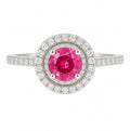 Pink Sapphire Double-Halo Ring — Ministry of Gems