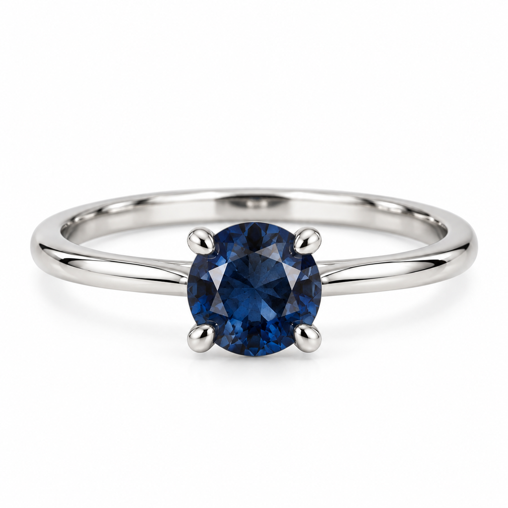 Teal Sapphire Solitaire Ring