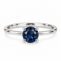 Teal Sapphire Solitaire Ring