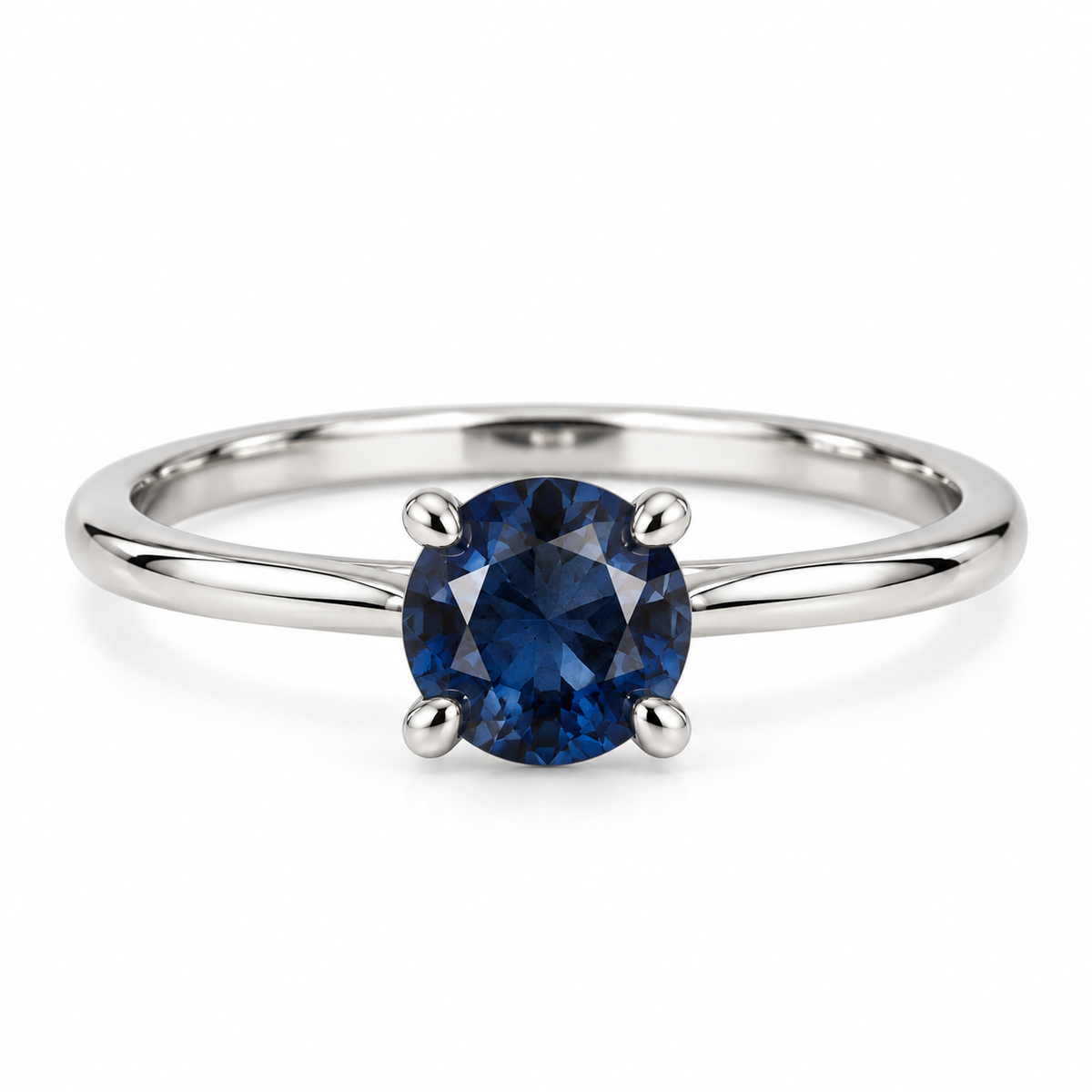 Teal Sapphire Solitaire Ring