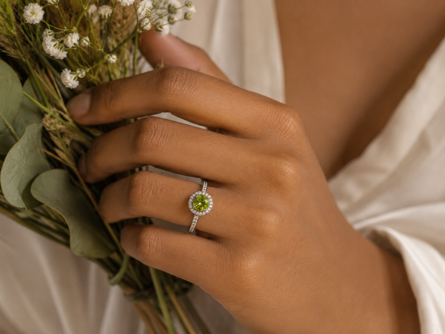 Peridot Double-Halo Ring — Ministry of Gems