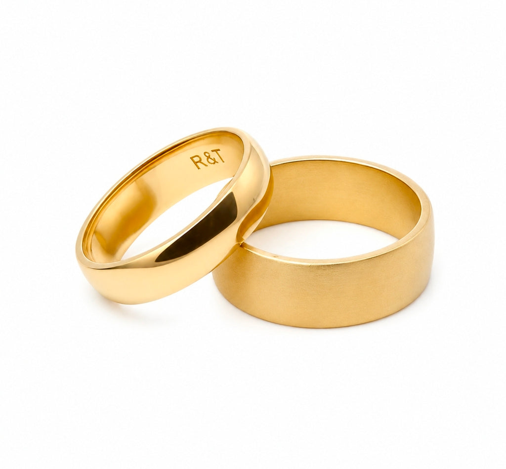 Brushed Gold Band Duo — Ministry of Gems