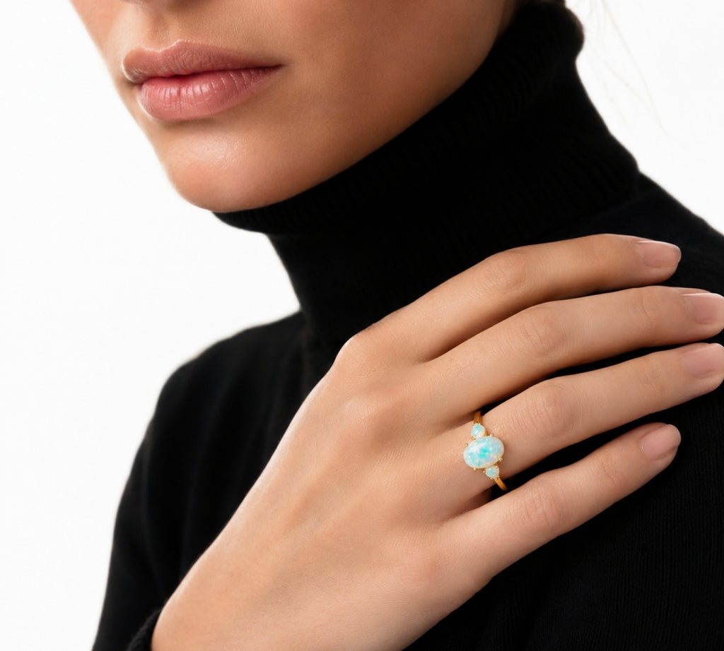 White Opal Ring — Ministry of Gems exclusive design