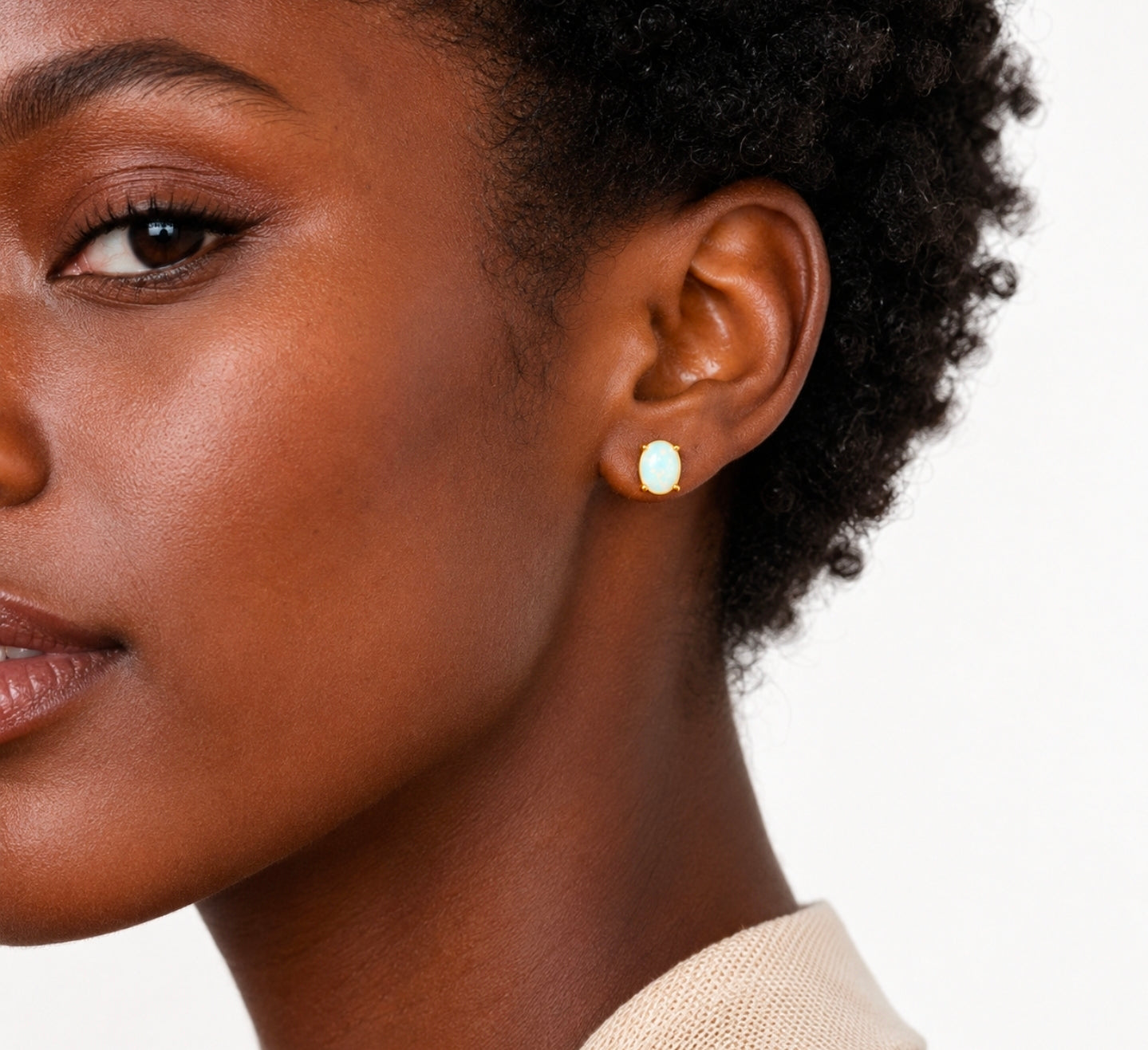 White Opal Classic Earrings — Ministry of Gems exclusive design