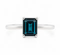 Teal Emerald-Cut Minimal Ring — Ministry of Gems