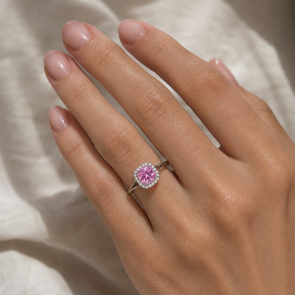Hope — Princess Pink Sapphire Ring