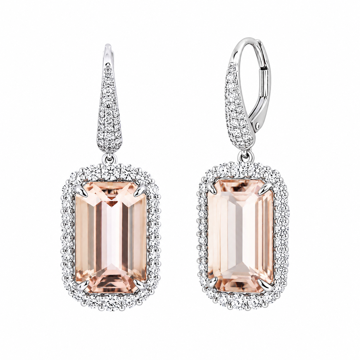 Morginite & Diamonds Drop Earrings — Ministry of Gems exclusive design