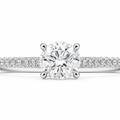 Round Diamond Solitaire Pavé Ring