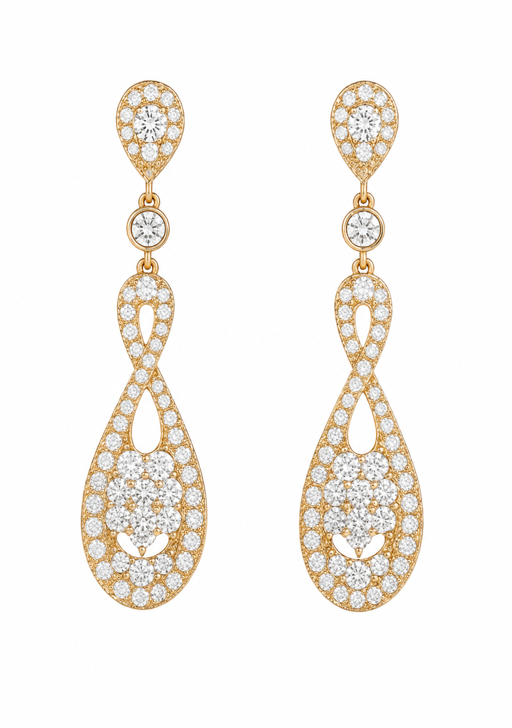 Arabesque II — Pavé Diamond Infinity Drops — Ministry of Gems