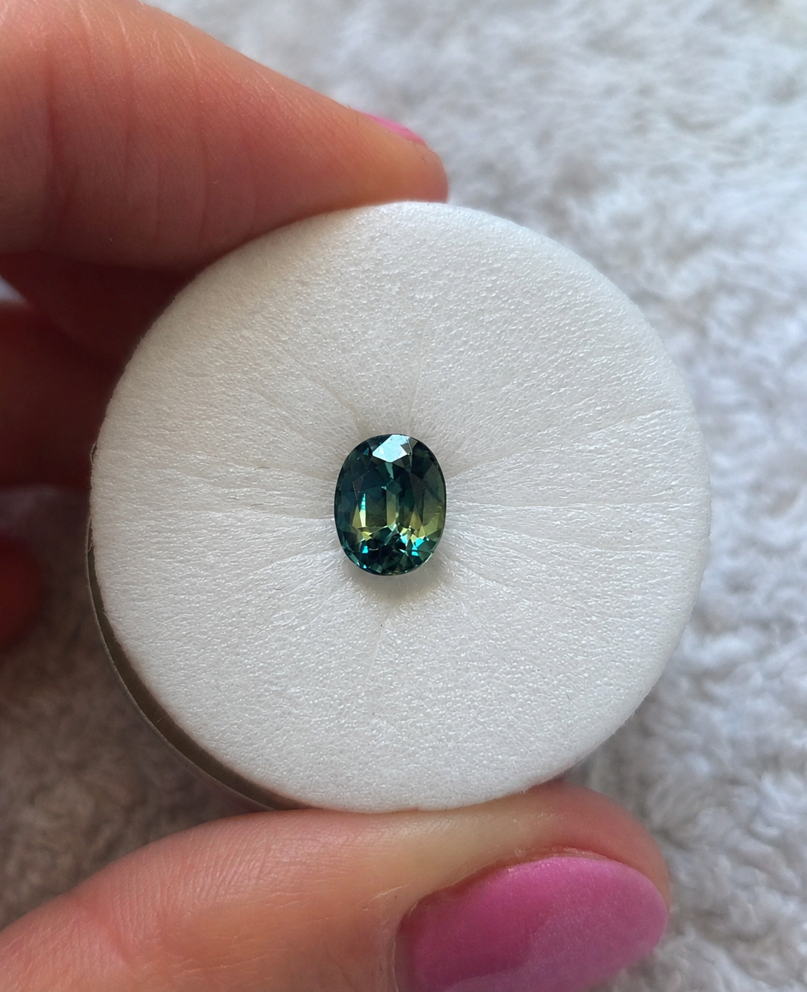 Yellow-Blue Parti Australian Sapphire 1.52ct Oval