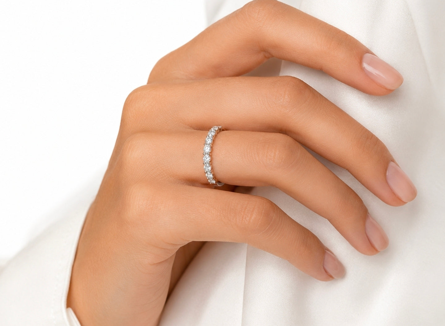 Diamond Half-Eternity Stacking Ring — Ministry of Gems
