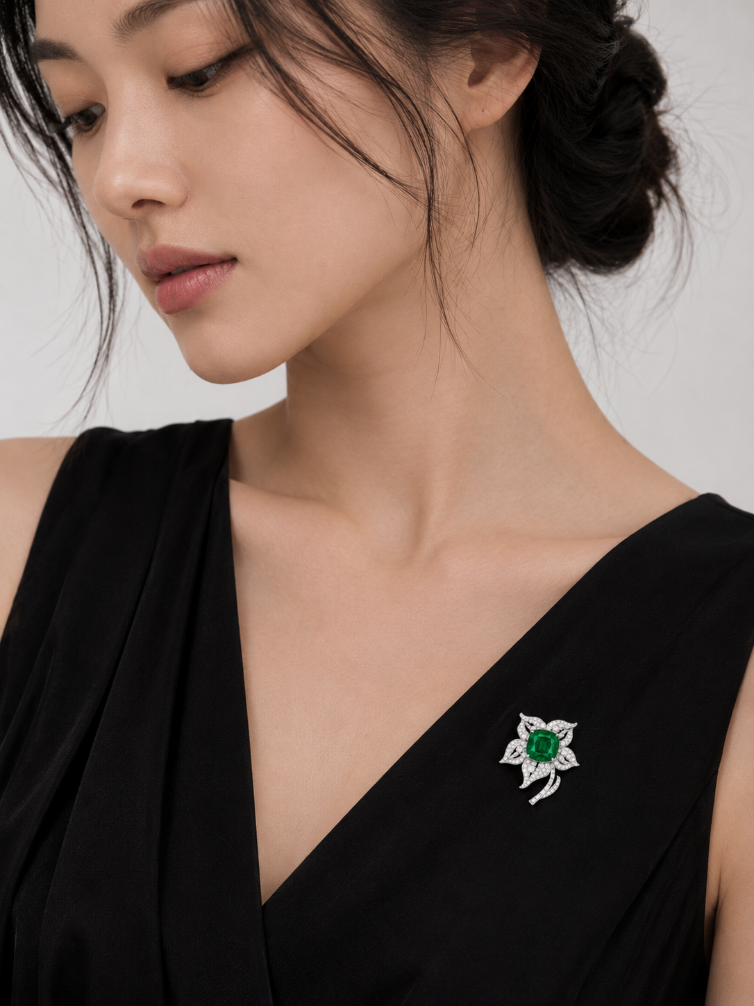 Green Flower Brooch — Ministry of Gems exclusive design