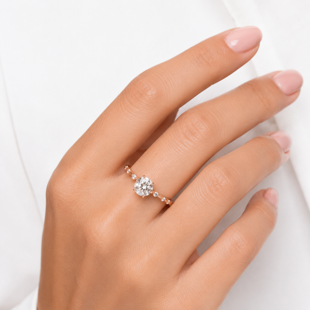 Autumn Drop Engagement Ring Rose Gold — Ministry of Gems exclusive design