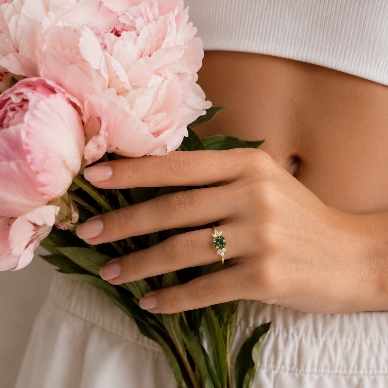 Bianca Teal Sapphire Diamond Ring — Ministry of Gems exclusive design
