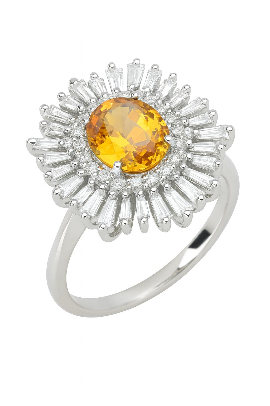 Sunburst Citrine Ballerina Ring — Ministry of Gems